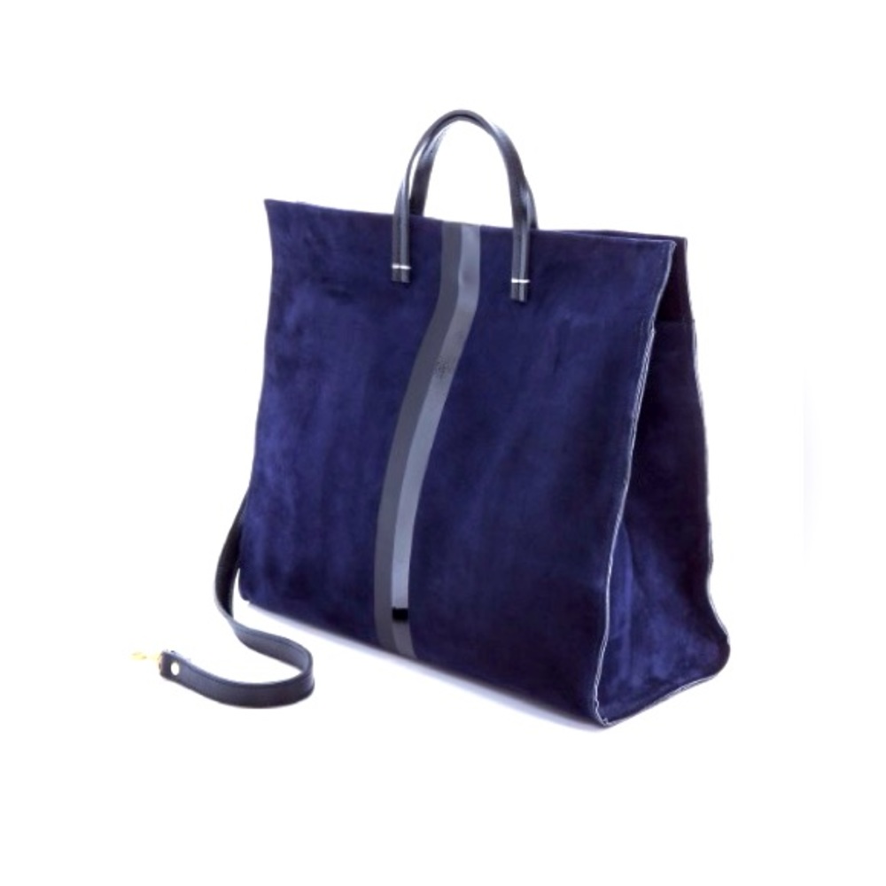 Clare Vivier simple tote navy suede